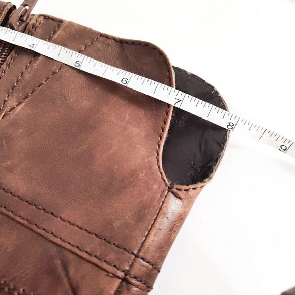 Marc Fisher Knee High Tall Riding Boots Size 5 Brown Vegan Faux Leather Preppy - Picture 15 of 15